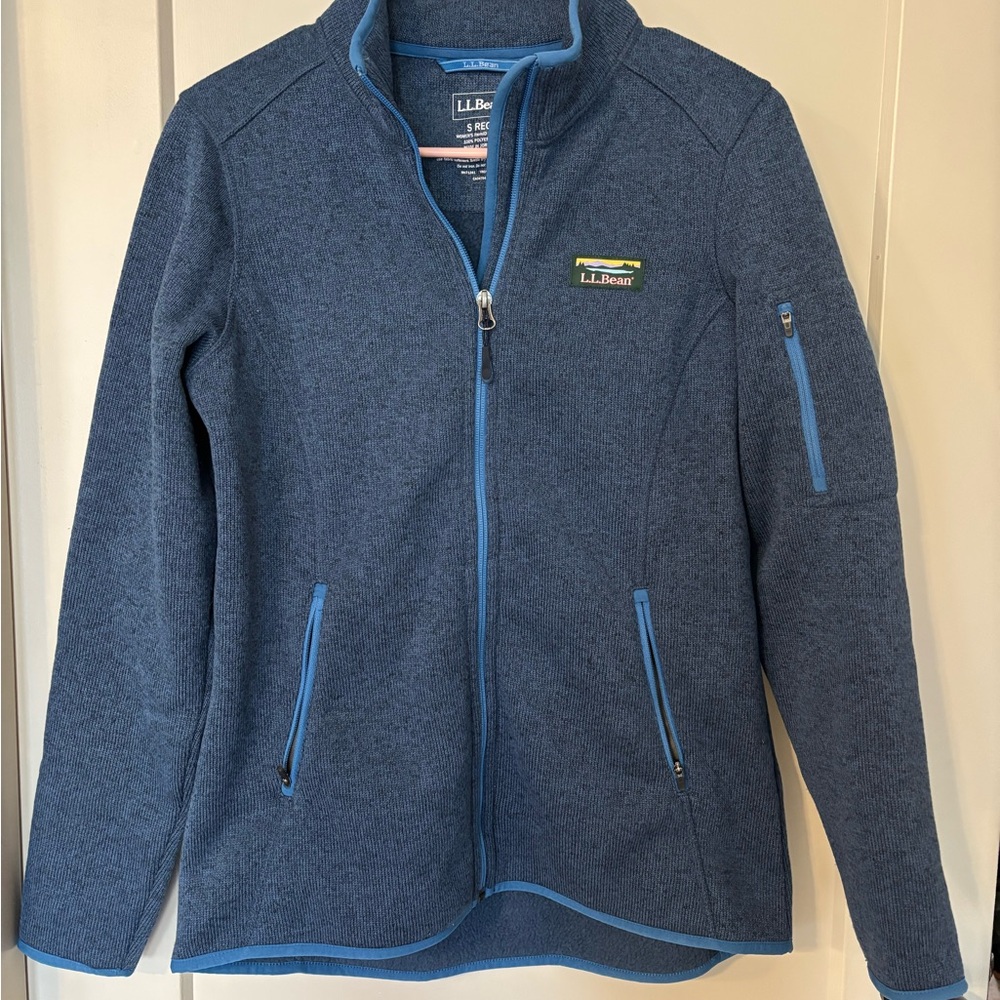L.L. Bean Heathered Blue Zip-Up Fleece